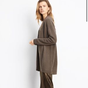 VINCE cashmere open face cardigan.
